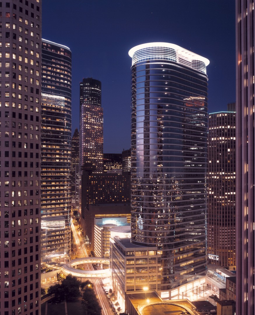 1500 Louisiana Street at night in Houston, Texas