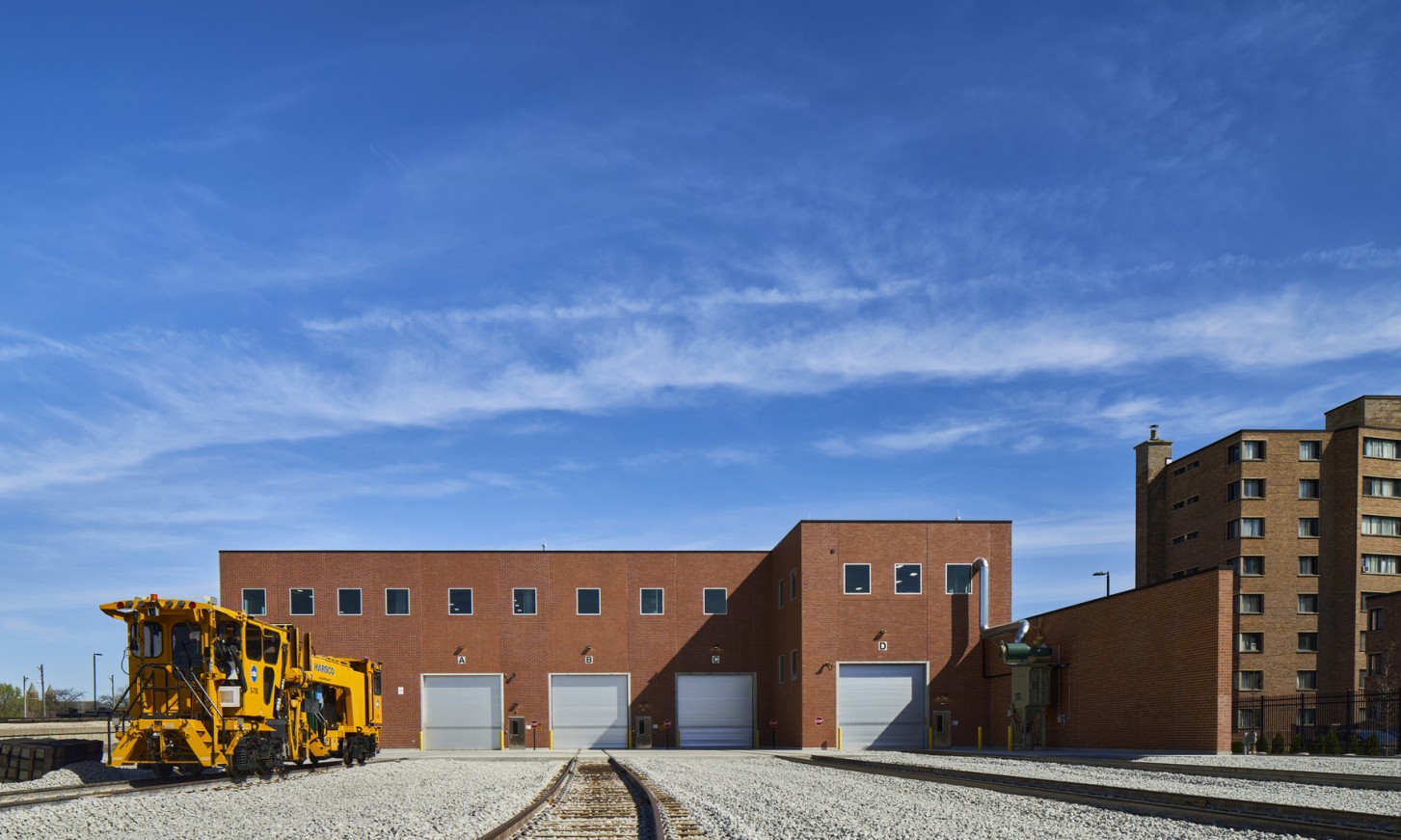 Exterior rail Chicago Transit Authority Maintenance Facility 