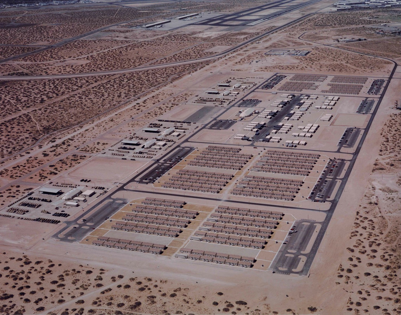 Fort Bliss Temporary Unit of Action Facility seen from above, Texas