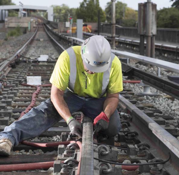 C3M team member working on a track