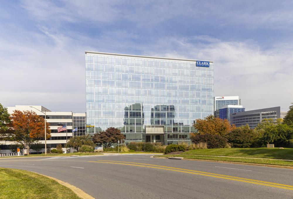 Clark's office in the Silverline Center in McLean, Virginia