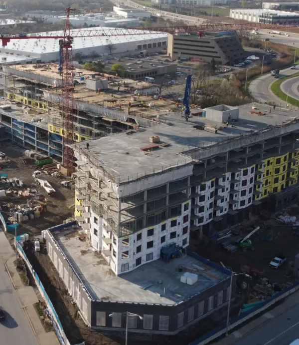 Aerial shot of Arlington Heights